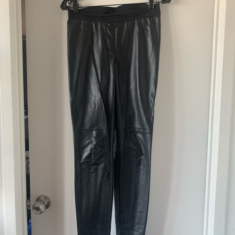 Ann Taylor Imitation Leather Pants, Size 2, Black